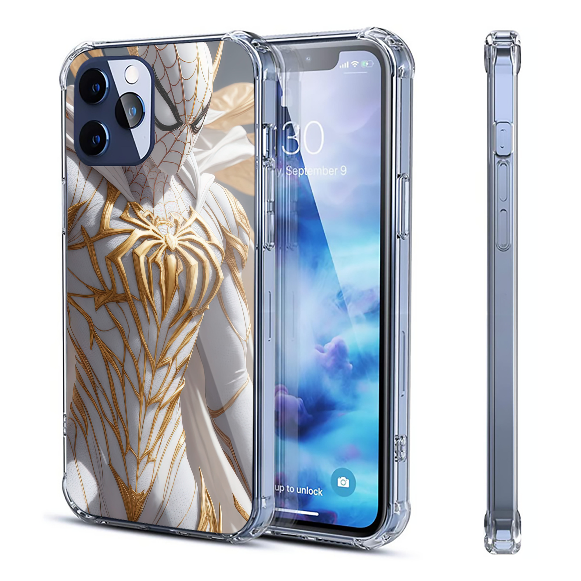 （画像用） Spider Man スパイダーマン 【iPhone 12シリーズ対応】透明スマホケース（クリアソフトケース）